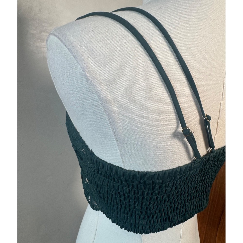 Free People x Anthropologie‎ Green Crochet Sexy Cami Tank Sz M Retail $58 NWT! - Picture 3 of 5